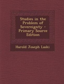 Front cover_Studies in the Problem of Sovereignty - Primary Source Edition