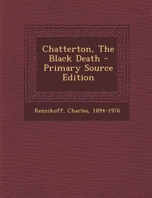 Couverture_Chatterton, The Black Death
