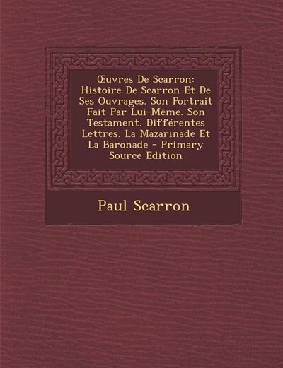 Front cover_Ouvres De Scarron