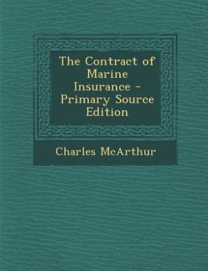 Front cover_The Contract of Marine Insurance