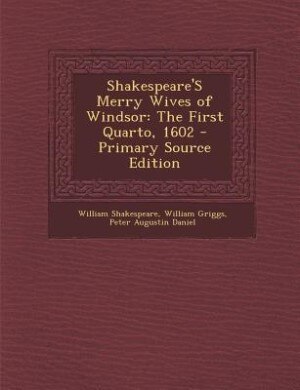 Front cover_Shakespeare'S Merry Wives of Windsor