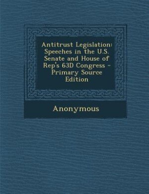 Front cover_Antitrust Legislation