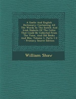 Couverture_A Gaelic And English Dictionary