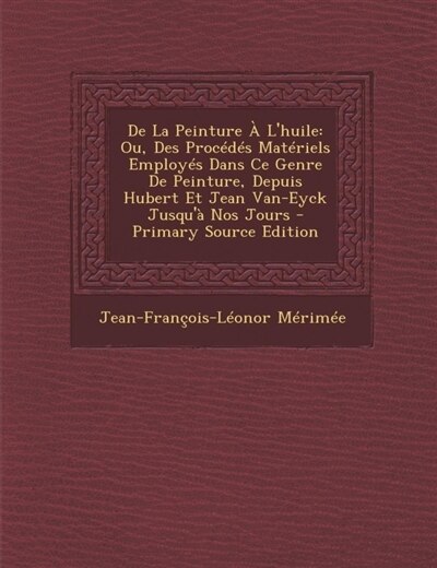 Front cover_De La Peinture À L'huile