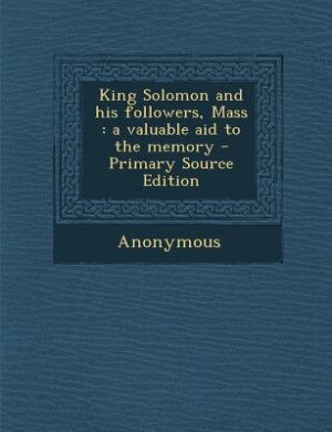 Front cover_King Solomon and his followers, Mass