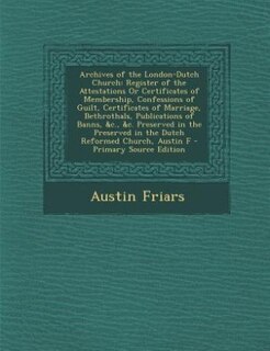 Couverture_Archives of the London-Dutch Church