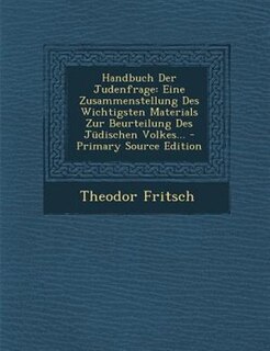 Couverture_Handbuch Der Judenfrage