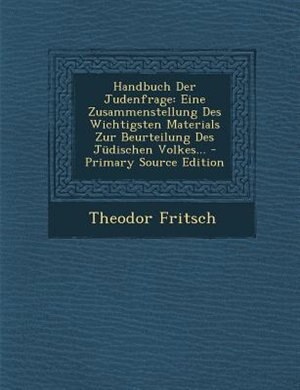 Couverture_Handbuch Der Judenfrage