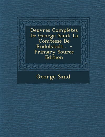 Couverture_Oeuvres Compl&egrave;tes De George Sand