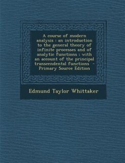 Front cover_A course of modern analysis