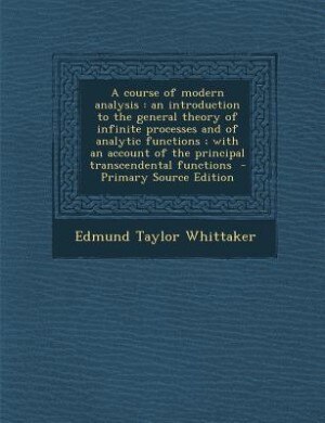 Front cover_A course of modern analysis