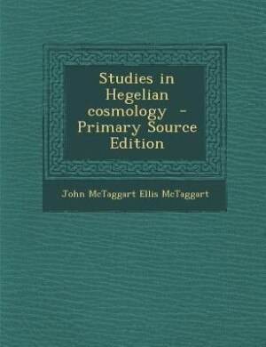 Front cover_Studies in Hegelian cosmology