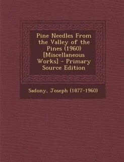 Front cover_Pine Needles From the Valley of the Pines (1960) [Miscellaneous Works]