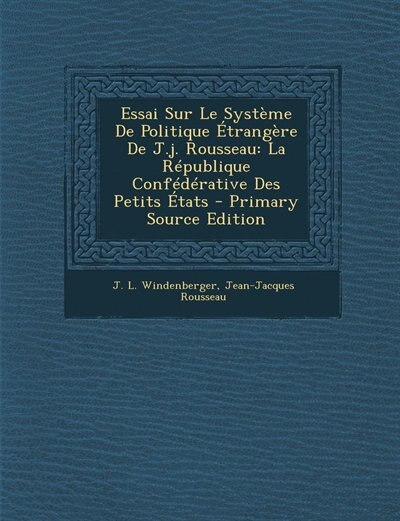 Front cover_Essai Sur Le Système De Politique Étrangère De J.j. Rousseau