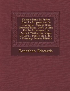 Couverture_L'union Dans La Prière Pour La Propagation De L'evangile