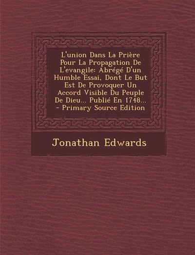 Couverture_L'union Dans La Prière Pour La Propagation De L'evangile