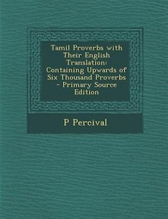 Couverture_Tamil Proverbs with Their English Translation