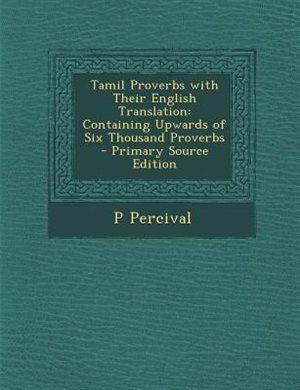 Couverture_Tamil Proverbs with Their English Translation