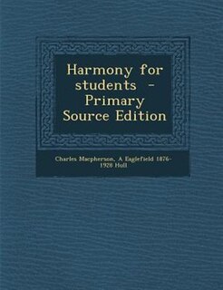 Couverture_Harmony for students  - Primary Source Edition