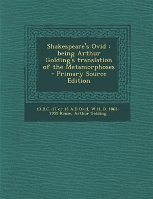 Front cover_Shakespeare's Ovid
