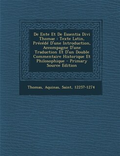 Front cover_De Ente Et De Essentia Divi Thomae