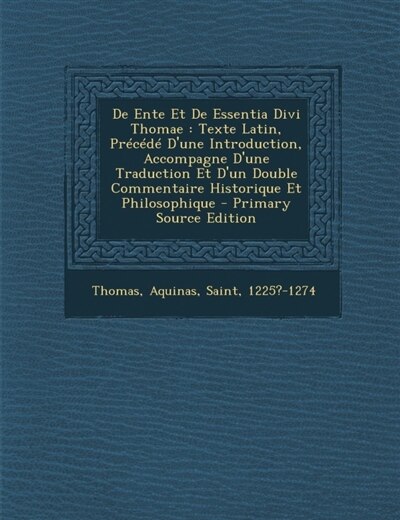 Front cover_De Ente Et De Essentia Divi Thomae