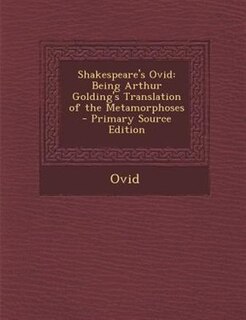 Couverture_Shakespeare's Ovid