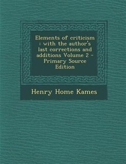 Front cover_Elements of criticism