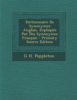 Couverture_Dictionnaire De Synonymes Anglais, Expliqués Par Des Synonymes Français