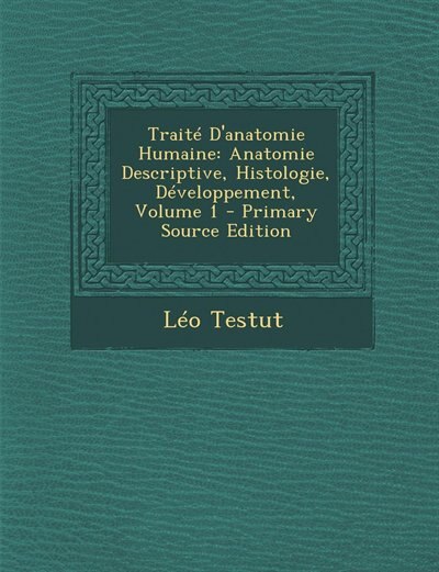 Front cover_Traité D'anatomie Humaine