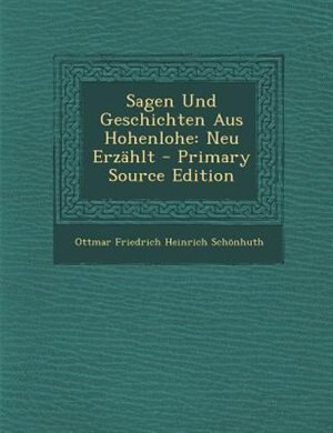 Front cover_Sagen Und Geschichten Aus Hohenlohe