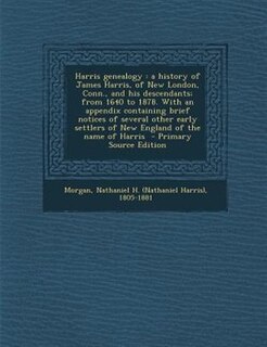 Front cover_Harris genealogy