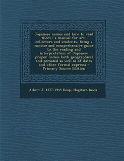 Front cover_Japanese names and how to read them