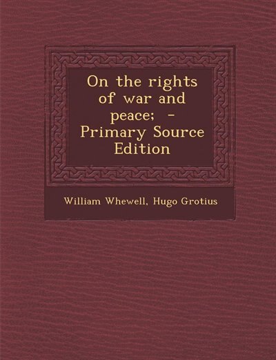 Front cover_On the rights of war and peace;