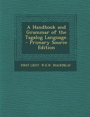 Couverture_A Handbook and Grammar of the Tagalog Language. - Primary Source Edition