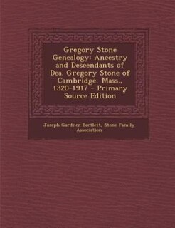 Front cover_Gregory Stone Genealogy