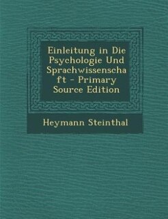 Front cover_Einleitung in Die Psychologie Und Sprachwissenschaft