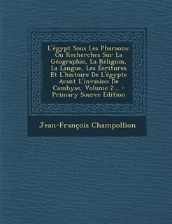 Couverture_L'égypt Sous Les Pharaons