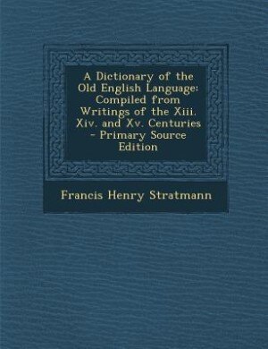Front cover_A Dictionary of the Old English Language