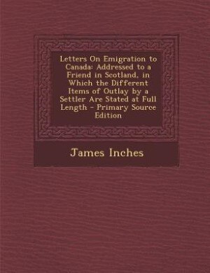 Couverture_Letters On Emigration to Canada