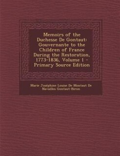 Front cover_Memoirs of the Duchesse De Gontaut