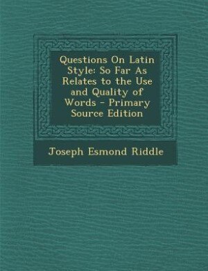 Front cover_Questions On Latin Style