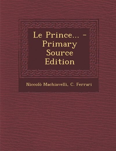Couverture_Le Prince... - Primary Source Edition