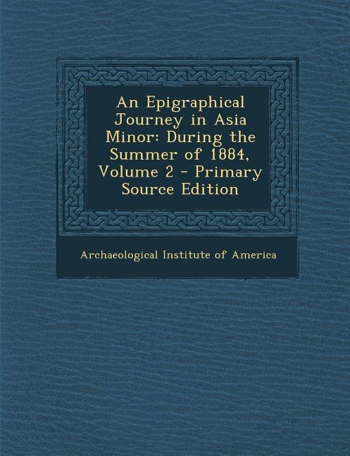 Front cover_An Epigraphical Journey in Asia Minor