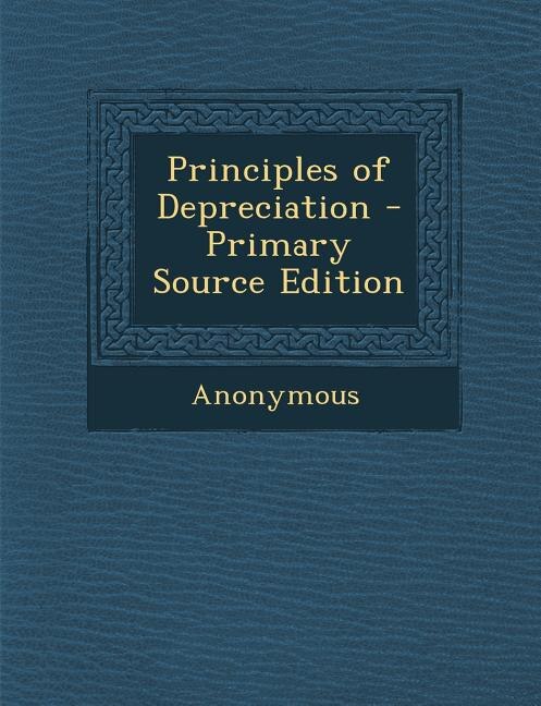 Couverture_Principles of Depreciation