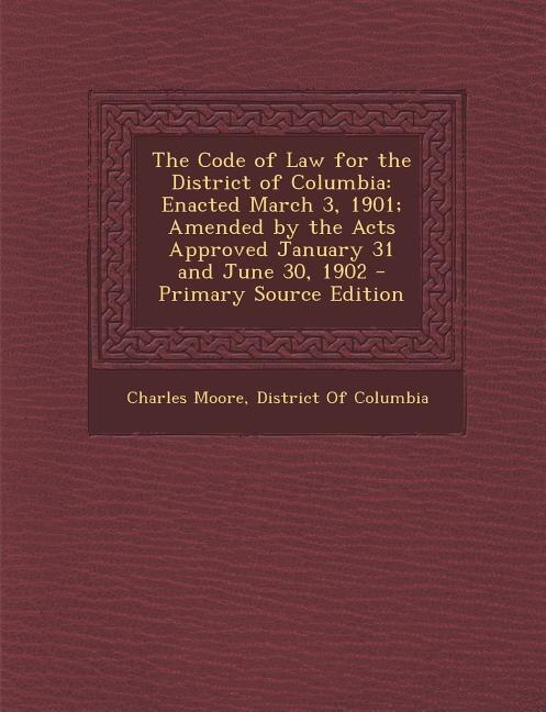 Couverture_The Code of Law for the District of Columbia