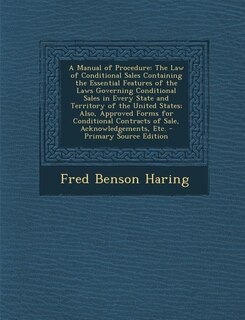 Front cover_A Manual of Procedure