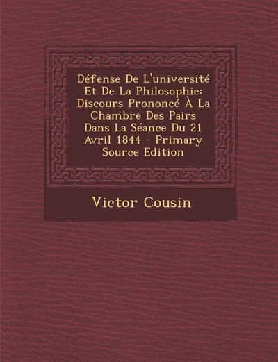 Couverture_Défense De L'université Et De La Philosophie