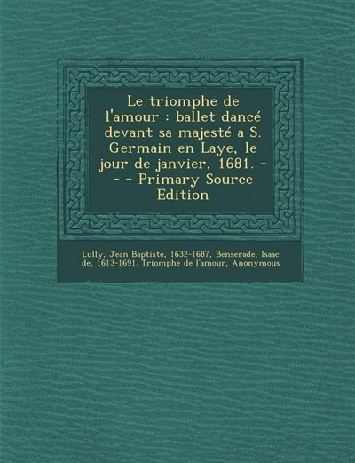 Front cover_Le triomphe de l'amour
