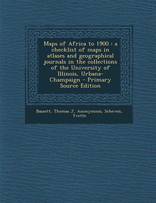 Couverture_Maps of Africa to 1900